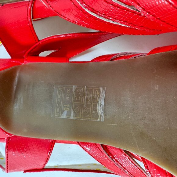 Bait Footwear Coral Pink Sling Back Peep Toe Cut Outs Heels sz 10 - Picture 9 of 11